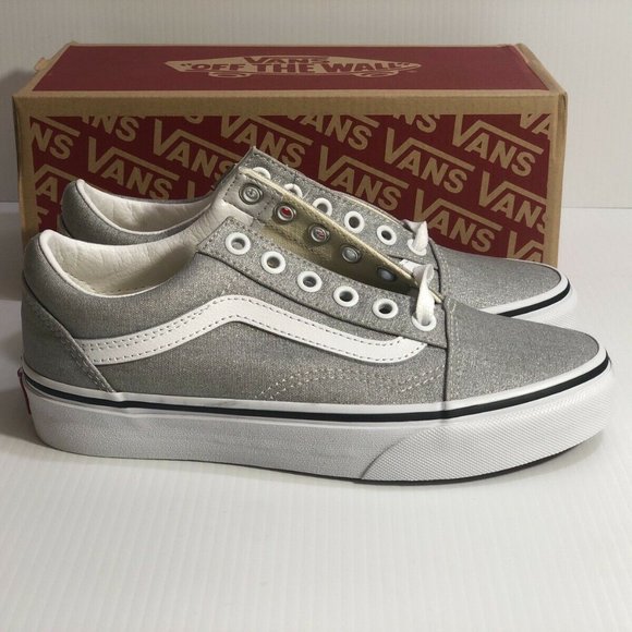 Vans Old Skool Sparkle Shimmer Silver Sneakers - Picture 3 of 9